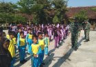 Satgas TMMD Kodim 0717/Grobogan Tanamkan Karakter Sehat melalui Senam Sehat dan Jalan Santai Bersama Siswa SDN 2 Karangharjo